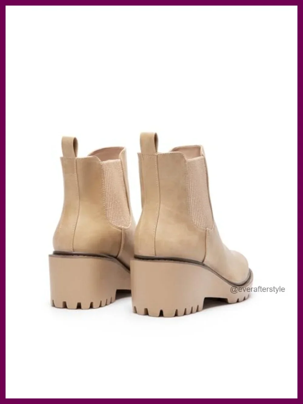 Faux Leather Chelsea Wedge Ankle Booties Platform Round Toe Slip On